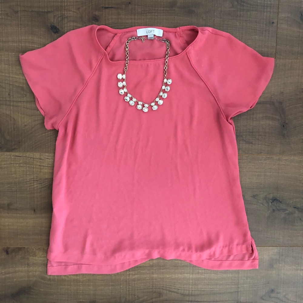 Loft Pink Short Sleeve Blouse ✨